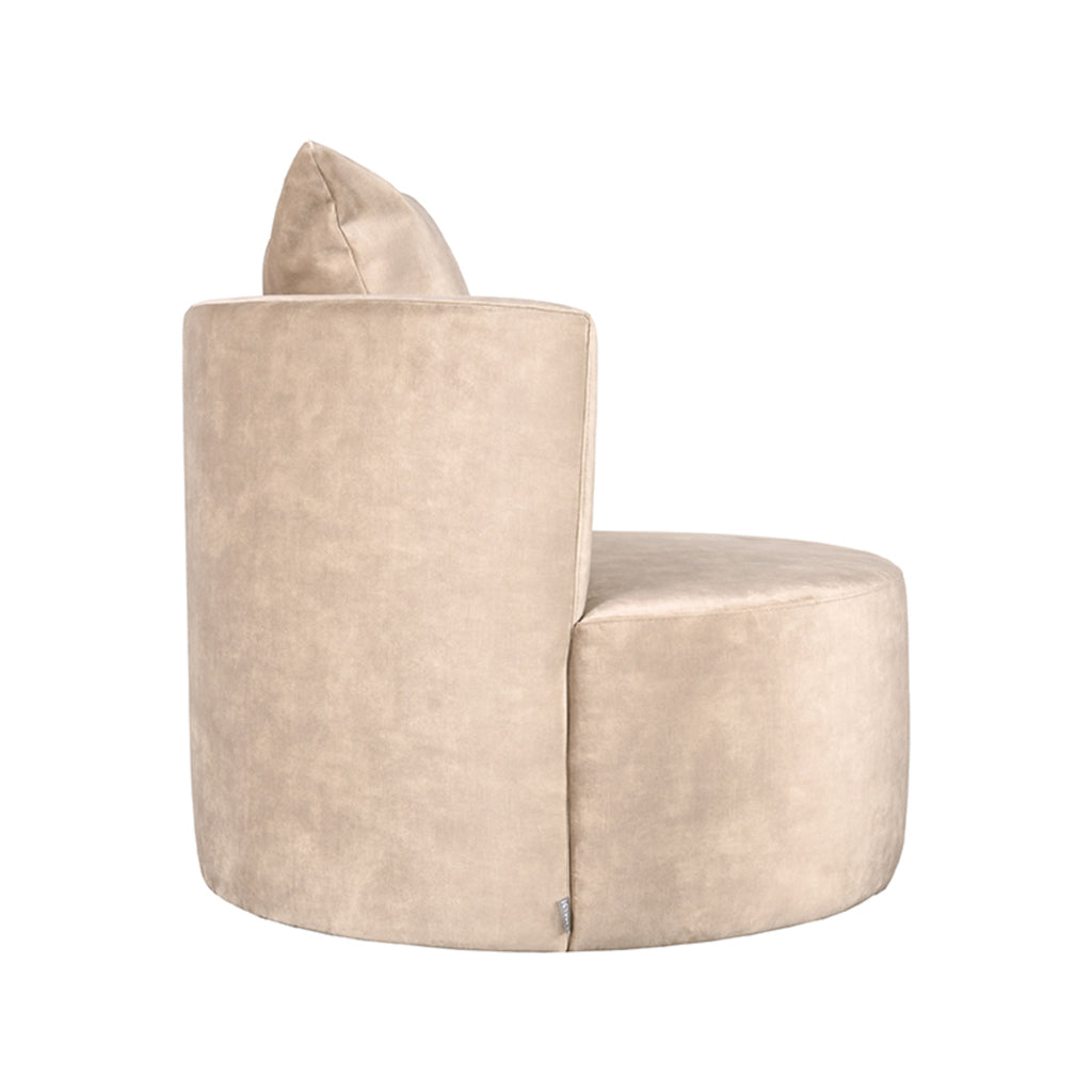 Fauteuil Evy velours naturel 90 cm